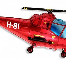 Мини-шар Вертолет Красный 25см