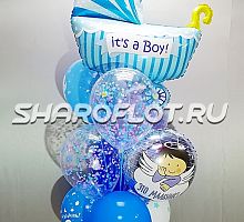 Фонтан из шаров с коляской