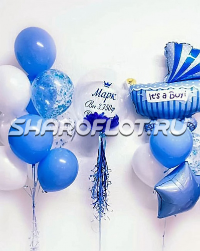Композиция из шаров на рождение мальчика