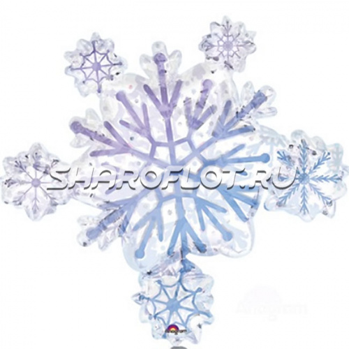 Шар Снежинка Голубая 95см