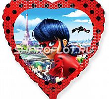 Шар Сердце Леди Баг 40см