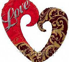 Шар Сердце Вензель Love 85см