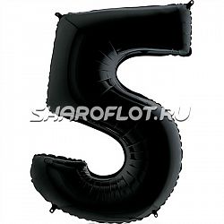 Шар Цифра 5 Черная 85см