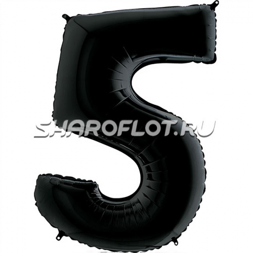 Шар Цифра 5 Черная 85см