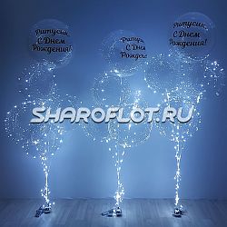Букет с прозрачными светящимися Bubbles
