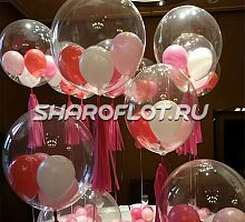Шары с наполнением на выписку девочки