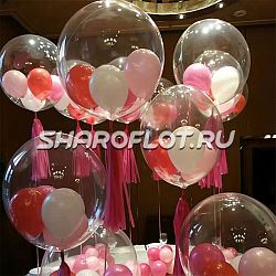 Шары с наполнением на выписку девочки