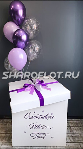 Коробка с шариками на Новый год