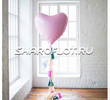 Большой шар с тассел гирляндой Сердце фольга