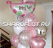 Букет шаров для девочки из роддома