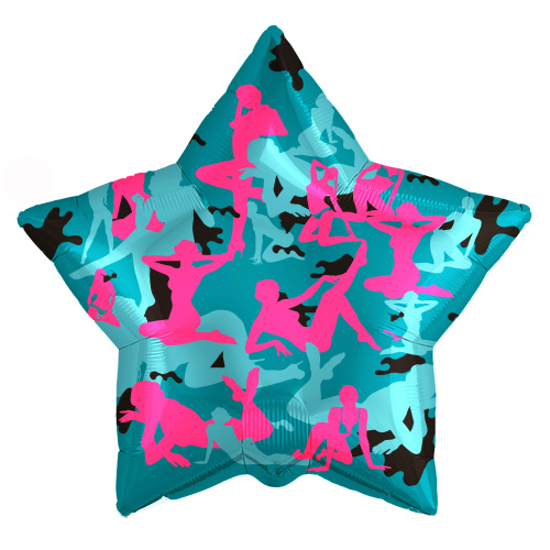 Шар Звезда Камуфляж девушки 45см