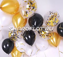 Черно-золотой сет с белым 30см