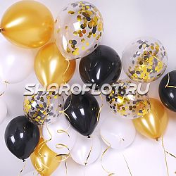 Черно-золотой сет с белым 30см