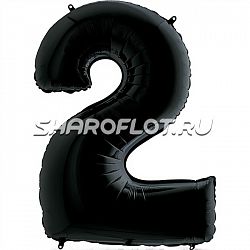 Шар Цифра 2 Черная 85см
