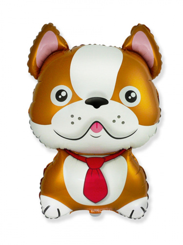 Шар Собака Бульдог коричневый 50см