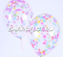 Шар с разноцветным ярким конфетти 30см