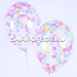 Шар с разноцветным ярким конфетти 30см