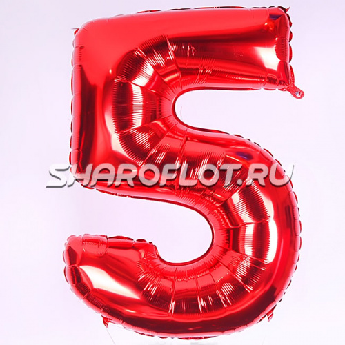 Шар Цифра 5 Красная 85см
