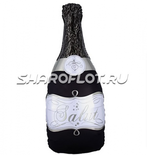 Шар бутылка черная Salut 80см