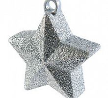 Грузик для шаров Звезда Серебряная пыль