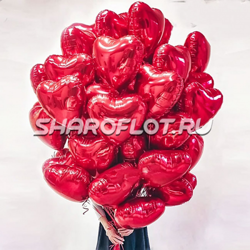 Букет из шаров сердец на 14 февраля