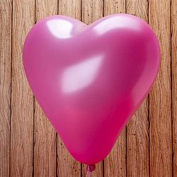 Сердце Розовое Металлик 40см