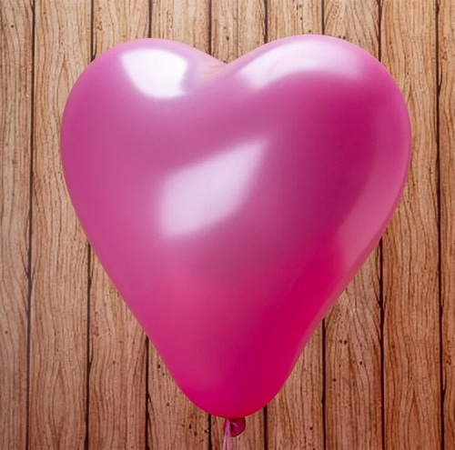Сердце Розовое Металлик 40см