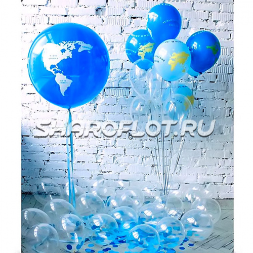 Композиция шаров с гелием День знаний