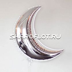 Шарик в виде месяца Серебряный