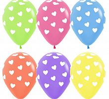 Неоновые шары с сердцами 30см