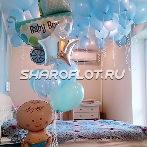 Украшение выписки из роддома мальчика №51