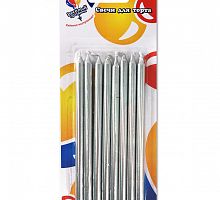 Свеча для торта Серебряные 8шт (12см)