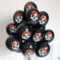 Черные шары Пиратский Череп 30см