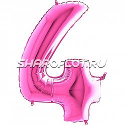 Шар Цифра 4 Розовая 85см