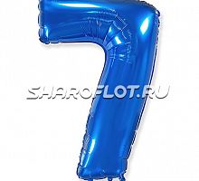 Шар Цифра 7 Синяя 85см