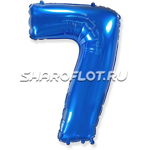 Шар Цифра 7 Синяя 85см