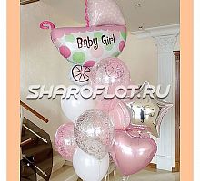 Букет с коляской для девочки