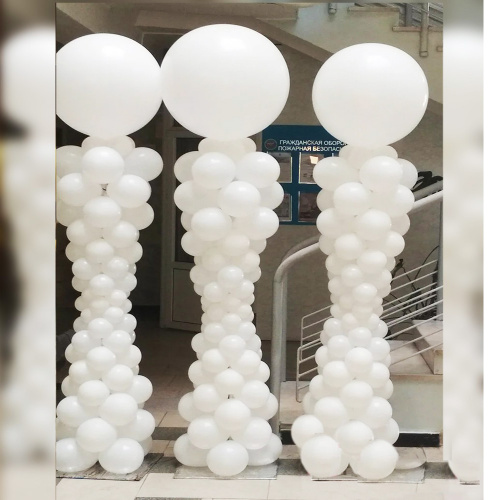 Колонна из белых шаров 2м Колонна из белых шаров 2м