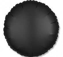 Шар Круг Черный сатин 40см