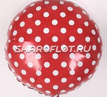 Круг Красный Горох Белый 40см