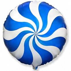 Шар Круг Леденец Синий 45см