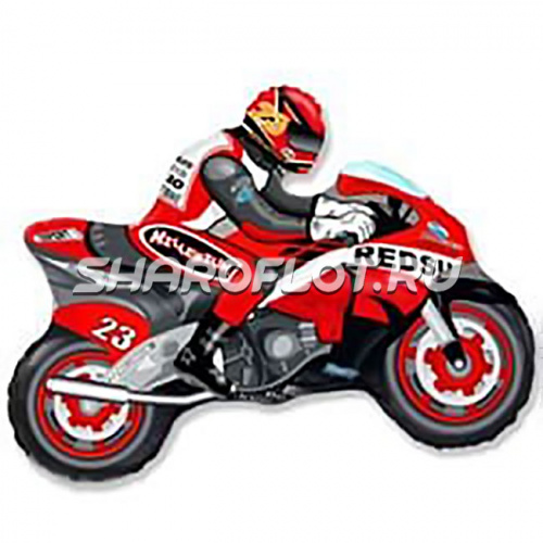 Шар Мотоцикл Спортивный (красный) 70см