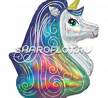 Шар Единорог переливы (голова) 70см