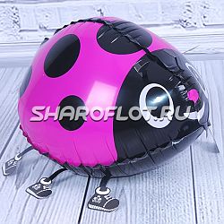 Ходячий шар Божья коровка фиолетовая 55см