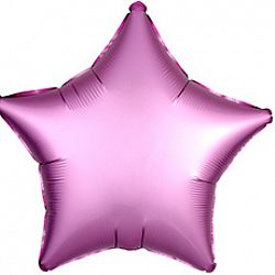 Шар Звезда Фламинго сатин 40см
