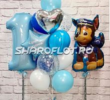 Фонтан из шаров для мальчика на годик