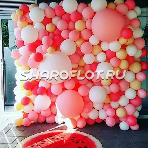 Пена из шаров "Арбузная вечеринка" 2х2мВ Пена из шаров "Арбузная вечеринка" 2х2мВ