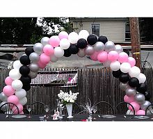 Гирлянда из шаров «Белый-Черный-Серебро-Розовый»