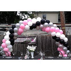 Гирлянда из шаров «Белый-Черный-Серебро-Розовый»