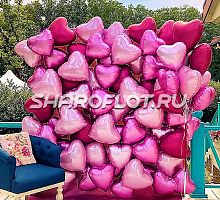 Фотозона из фольгированных сердец "День Валентина"